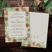Invitation Pine d'hiver moderne Beige Mariage élégant
