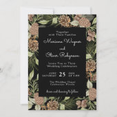 Invitation Pine d'hiver moderne Noir et blanc Mariage élégant (Devant)