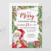 Invitation Pine du Père Noël Joyeuse fête de Noël (Devant / Derrière)