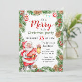 Invitation Pine du Père Noël Joyeuse fête de Noël (Debout devant)