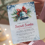 Invitation Pine et Bell Winter Secret Père Noël Christmas Par<br><div class="desc">Invitation vos invités à un événement de vacances classe et festif avec notre Elegant Pine et Bell Secret Père Noël Christmas Party Invitation! Avec son design magnifiquement détaillé de branches de pin et sa cloche de Noël charmante, cette invitation apporte sophistication et chaleur à votre échange de cadeaux Secret Père...</div>