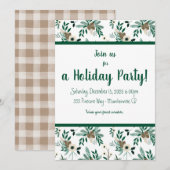 Invitation Pine et Holly Fête (Devant / Derrière)