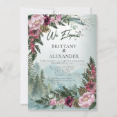 Invitation Pine Forest Bourgogne Dusty Rose Elopement (Devant)