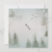 Invitation Pine Forest Dusty Rose Mariage d'aquarelle (Dos)