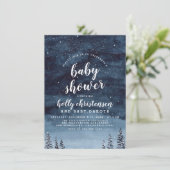 Invitation Pine Forest & Night Sky Winter Baby shower (Debout devant)