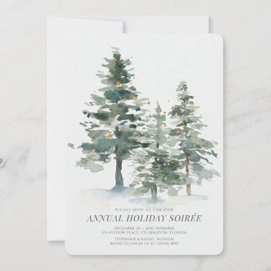 Invitation Pine Forest Noël (Devant)