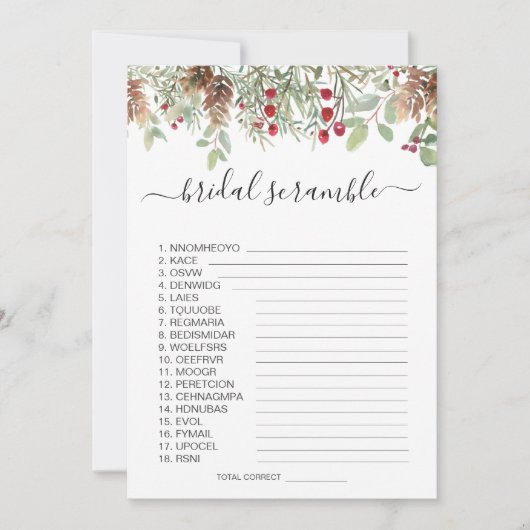 Invitation Pine Greenery Word (Devant)