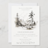 Invitation Pine Mountain Fête des mariées de croquis (Devant)