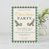 Invitation Pine Needle Lane Christmas Party - Deep Pine Green (Debout devant)