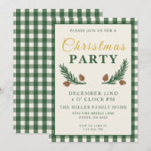 Invitation Pine Needle Lane Christmas Party - Deep Pine Green (Devant / Derrière)