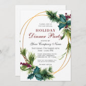 Invitation Pine Noël Dîner de fête de Noël CORPORATE (Devant / Derrière)