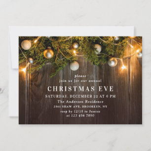 Invitation Pine Russe Branche des cônes Noël Soirée