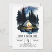 Invitation Pine Tree Adventure Attend son anniversaire (Devant)