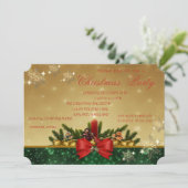 Invitation Pine Tree, Bougie rouge, Bow, Fête de Noël de l'en (Debout devant)