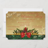 Invitation Pine Tree, Bougie rouge, Bow, Fête de Noël de l'en (Devant)