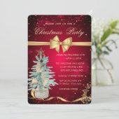 Invitation Pine Tree, Bow, Fête de Noël des rennes (Debout devant)