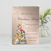 Invitation Pine Tree Cats, Éperche, Lumières, Fête de Noël (Debout devant)