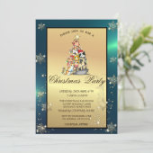 Invitation Pine Tree, Chats, Flammes de neige Société Fête (Debout devant)