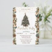 Invitation Pine Tree, Cloches, Balls, Pinecones Noël (Debout devant)