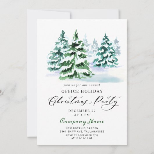 Invitation Pine Tree Corporate Noël (Devant)