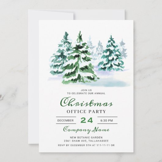 Invitation Pine Tree Corporate Noël (Devant)