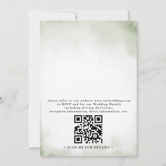 Invitation Pine Tree Deer Forest Mountain QR Code Wedding (Dos)