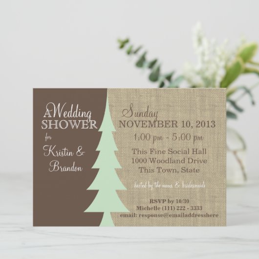 Invitation Pine Tree Fête des mariées forestière (Debout devant)