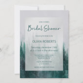 Invitation Pine Tree Forest Aquarelle Fête des mariées verte (Devant)