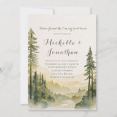 Invitation Pine Tree Forest Art Bible Verse Mariage chrétien (Devant)