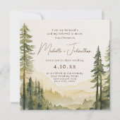 Invitation Pine Tree Forest Bible Verse Mariage chrétien (Devant)