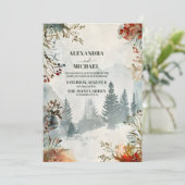 Invitation Pine Tree Forest Mariage à thème rustique (Debout devant)