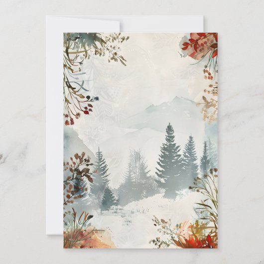 Invitation Pine Tree Forest Mariage à thème rustique (Dos)