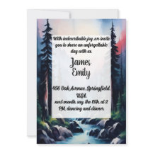Pine Tree Forest Russe Aquarelle Mariage à thème
