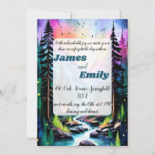 Invitation Pine Tree Forest Russe Aquarelle Mariage à thème (Devant)