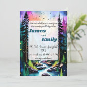 Invitation Pine Tree Forest Russe Aquarelle Mariage à thème (Debout devant)