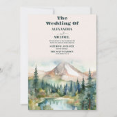 Invitation Pine Tree Forest Russe Aquarelle Mariage à thème (Devant)