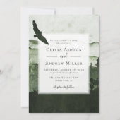Invitation Pine Tree Forest Rustique thème Aquarelle Mariage (Devant)