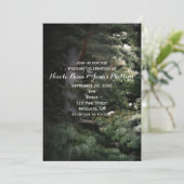 Invitation Pine Tree Forêt rustique Bois de mariage Invitatio (Debout devant)