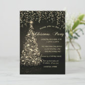 Invitation Pine Tree Gold Confetti Noël Société Parti (Debout devant)