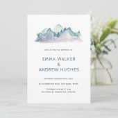 Invitation Pine Tree Mounts Nature Bois Vert Mariage (Debout devant)