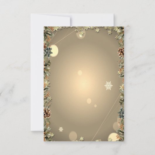 Invitation Pine Tree, Pine cônes, Étoiles, Santa Hat Noël (Dos)