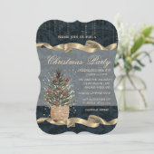 Invitation Pine Tree, Pine cônes, fête de Noël de la neige (Debout devant)