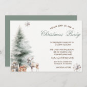 Invitation Pine Tree présente la fête de Noël des rennes (Devant / Derrière)