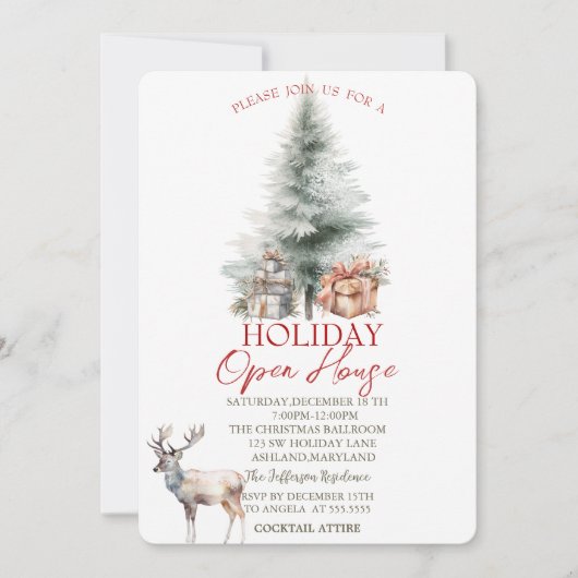 Invitation Pine Tree présente Reindeer Holiday Open House (Devant)