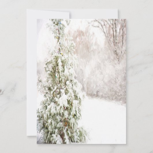 Invitation Pine Tree Snow Corporate Noël (Dos)
