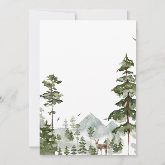 Invitation Pine Tree Woodland Forest (Dos)