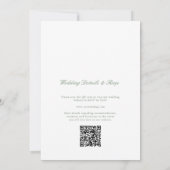Invitation Pine Tree Wreath Sage vert QR Code Mariage (Dos)
