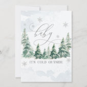 Invitation Pine Trees Baby il fait froid dehors Baby shower (Dos)