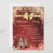 Invitation Pine Trees, Bow Red Company Noël (Devant)