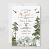 Invitation Pine Trees C'est la saison pour être marié Mariage (Devant)